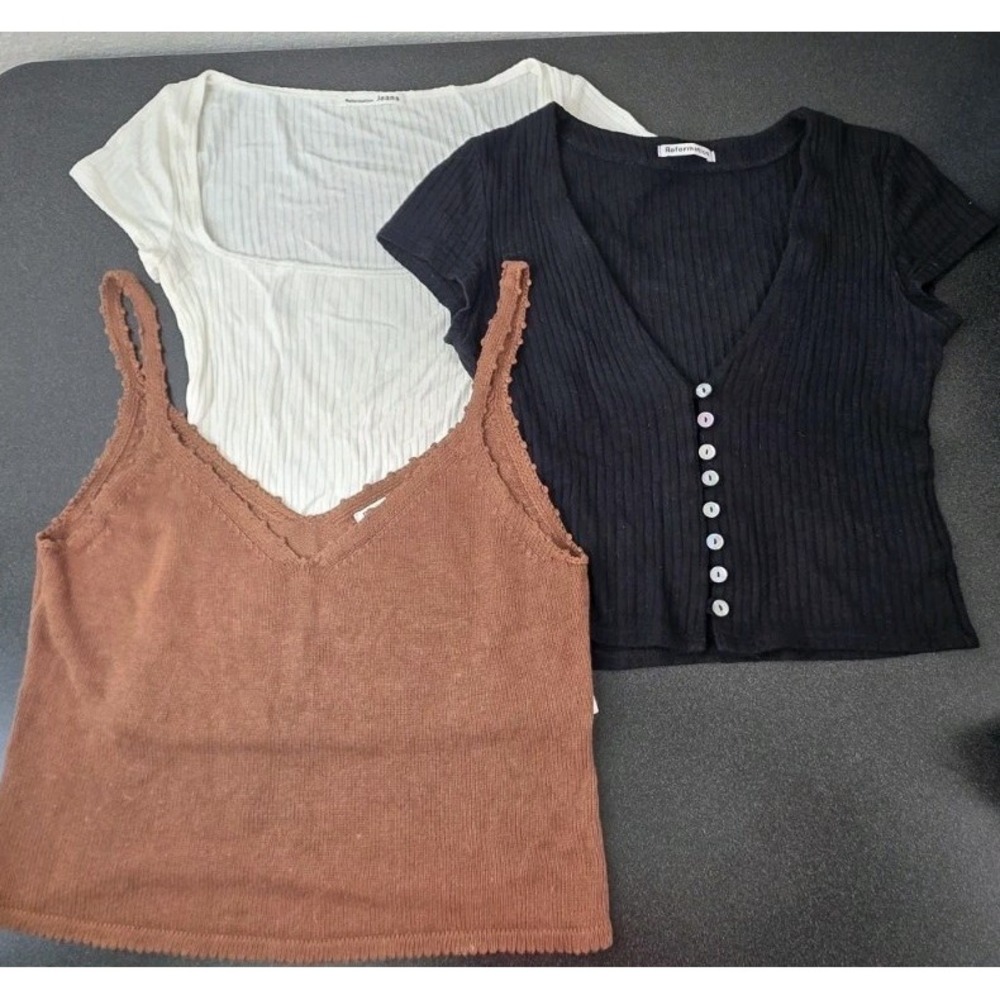 3pc Reformation Babydoll Minimalist Chic Women S Linen Tencel Blends Casual Tops